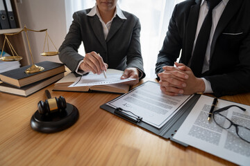 Lawyer, legal advisor, asian businesswoman explaining agreement details Business contracts to investors for validity in contract documents. financial investment legal processing concepts.