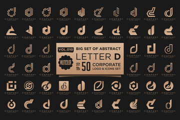abstract letter D logo icon set. design for business of luxury, elegant, simple.
