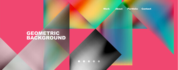 Fototapeta premium Trendy minimal geometric composition abstract background. Triangle fluid bright colors backdrop. Vector Illustration For Wallpaper, Banner, Background, Card, Book Illustration, landing page