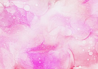 Abstract pink painted watercolor paper background texture, pastel watercolor design with digital painted for template