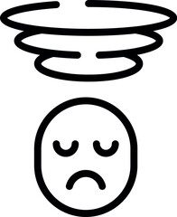 Overload sad icon outline vector. Burnout stress. Tired person