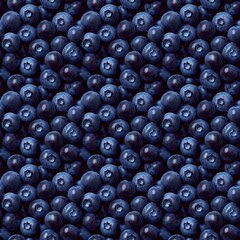 Seamless patterns texture of ripe dark blueberries. AI generated