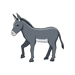vector drawing donkey, sketch of domestic animal, hand drawn illuastration , isolated nature design element