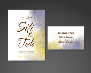 Wedding invitation with abstract watercolor background