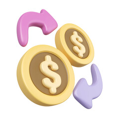 Money Transaction 3D Illustration Icon