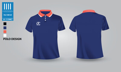 realistic polo shirt mockup with Vector Design