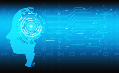 Composition of AI binary coding processing over blue background. online cyber security concept.Vector illustration