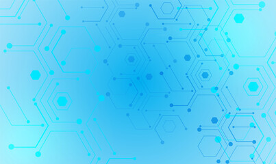Abstract blue computer technology background with circuit board and  circle tech.Vector illustration