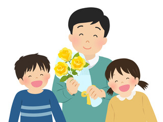 父の日の親子イメージ_ベクターイラスト