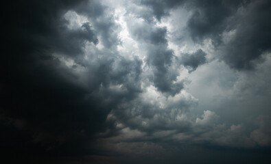 Storm clouds with the rain. Nature Environment Dark huge cloud sky black stormy cloud