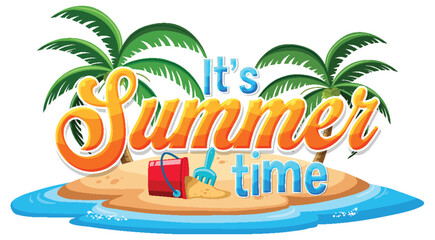 Fototapeta na wymiar Summer time text on the island for banner or poster design