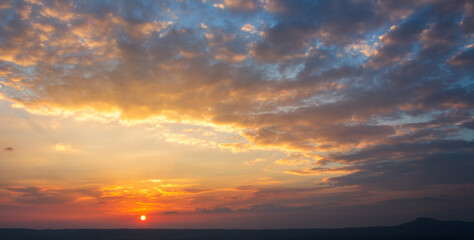 colorful dramatic sky with cloud at sunset.beautiful sky with clouds background