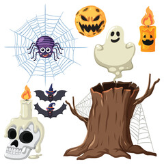 Set of halloween element for decoration