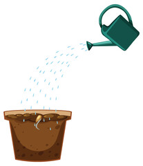 Watering can and plant pot © brgfx