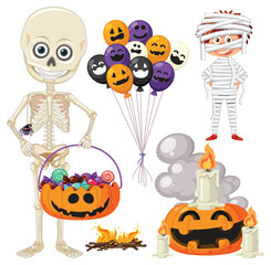 Set of halloween element for decoration