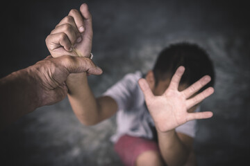 Stop abusing violence, Children violence and abused concept