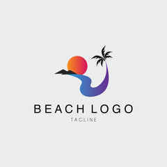beach logo vector illustration design