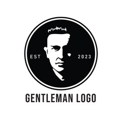 Men Logo Design with Black and White Silhouette Concept