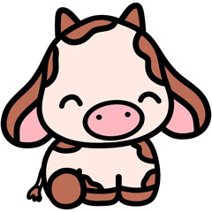 Cute cow, cow illustration, baby cow, animal illustration