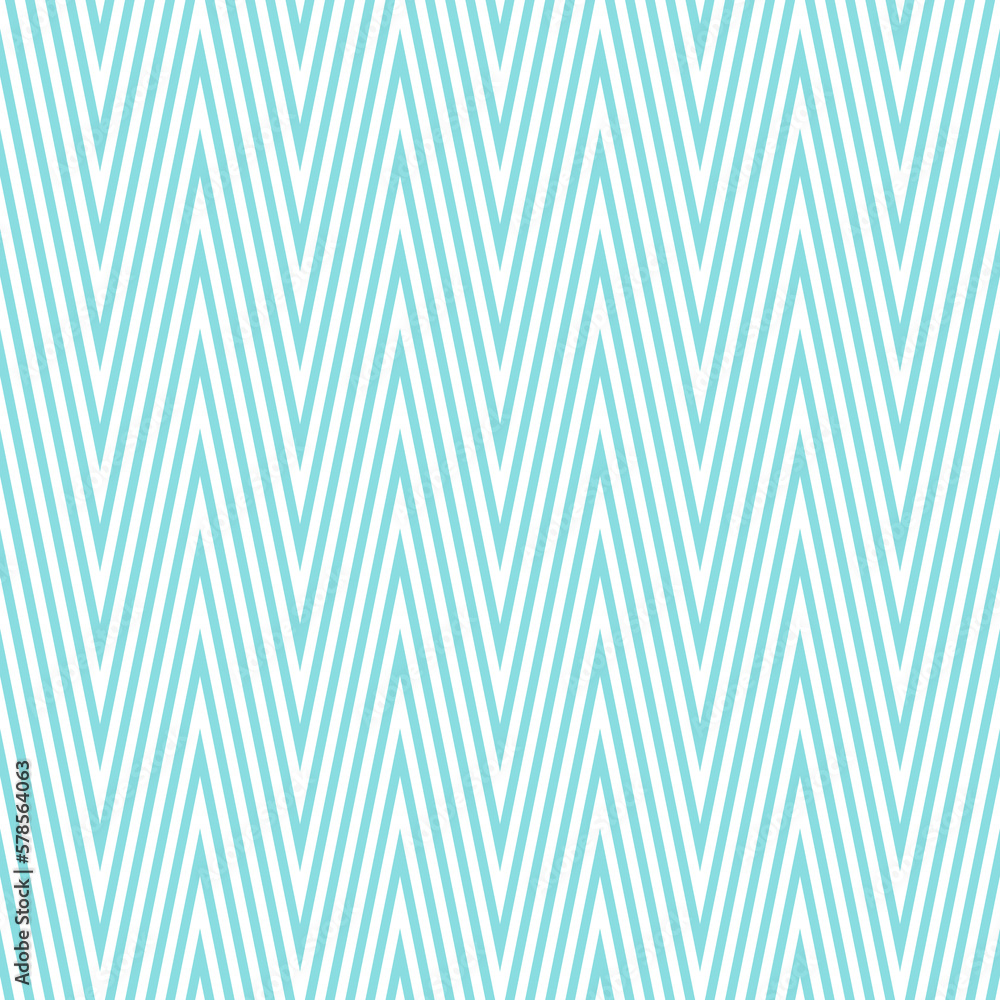 Poster Light blue zigzag seamless pattern. Chevron fabric texture. Abstract zig zag background. Repeating vector wallpaper.