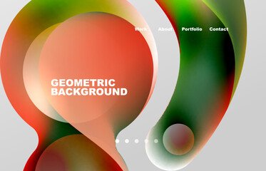 Abstract liquid background for your landing page design. Web page for website or mobile app wallpaper