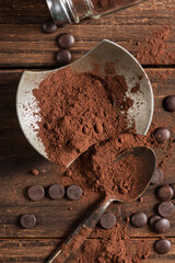 bowl of cocoa powder