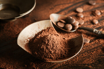 bowl of cocoa powder