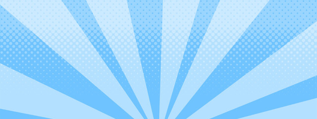 Obraz premium 集中線 シンプル 使いやすい 横 横長 水色 青