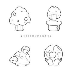 love earth ' earth day outline cartoon