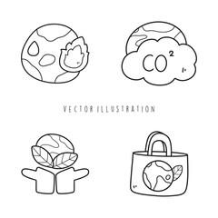 love earth ' earth day outline cartoon