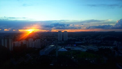 sunset over the city