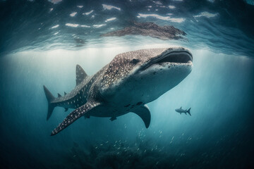 whale shark in the sea made by generative ai