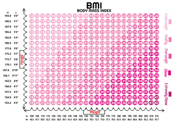 (BMI) Body Mass Index Chart.