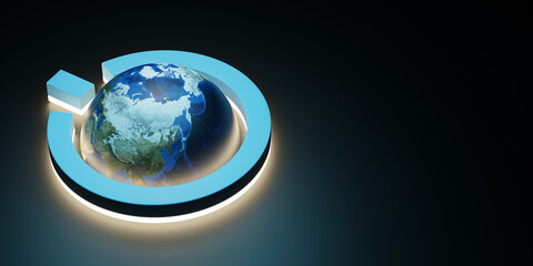 Earth hour concept. 3d Illustration, Element of this video furnished by NASA
