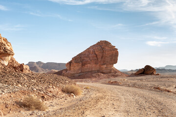 Fantastically  beautiful landscape in the national park Timna, near the city of Eilat, in southern Israel