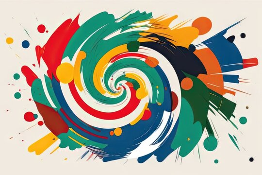 An abstract painting depicting a swirl of colors and shapes conveying a variety of emotions including temperaments of Art painting.. AI generation.
