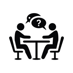 Interview icon. Simple vector graphics.