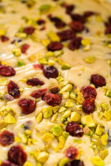Cranberry pistachio fudge