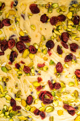 Cranberry pistachio fudge