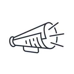 Information horn. Advertising campaign. Mass event. Vector linear icon isolated on white background.