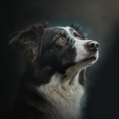 portrait of Border Collie made by Generative AI