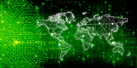 2d illustration world map abstract background