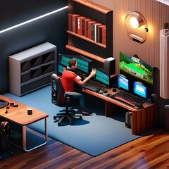 interior of a room WORKING STUDIO, COMPUTERS AND GAMES
