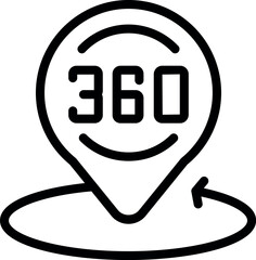 360 vr icon outline vector. Virtual travel. Reality summer