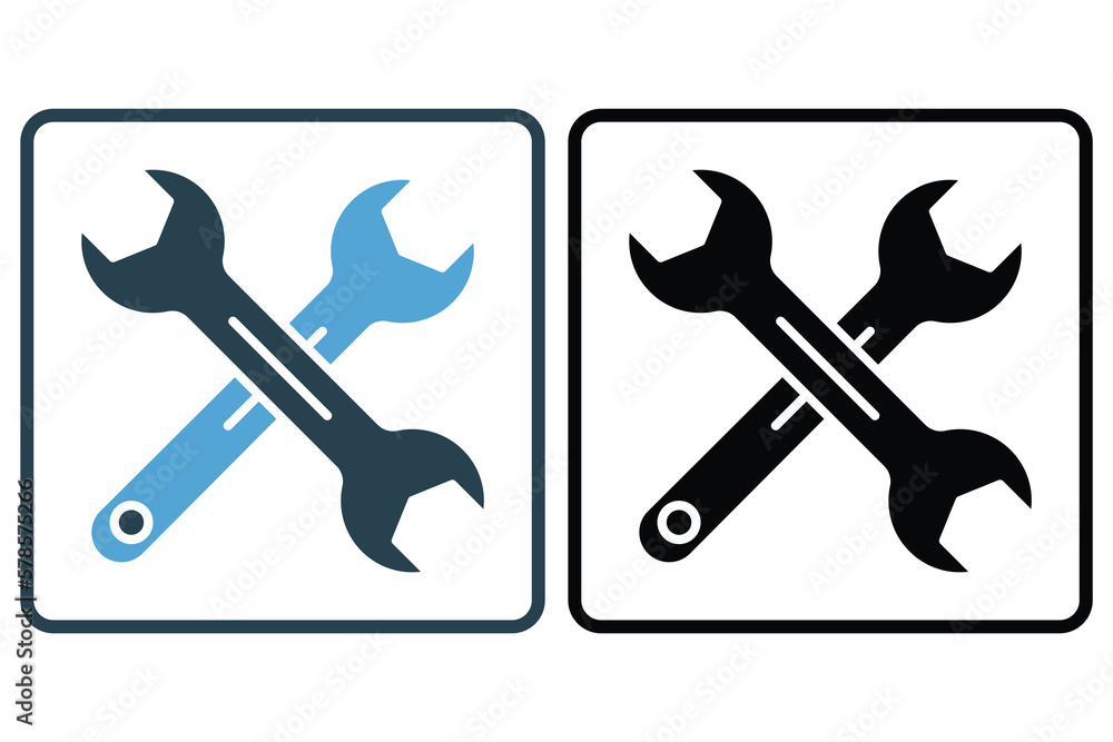 Poster wrench icon illustration. icon related to tool. solid icon style. simple vector design editable