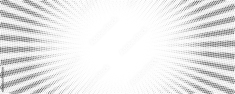 Aufkleber sun rays halftone background. white and grey radial abstract comic pattern. vector explosion abstrac