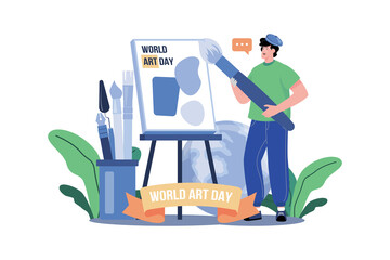 World Art Day Illustration Concept