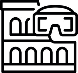 Virtual glasses icon outline vector. Travel tour. Online reality