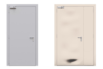 interior doors isolate on a transparent background, interior furniture, 3D illustration, cg render