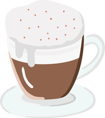 Cappuccino flat Illustration. coffee